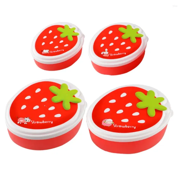 Cineros 4 PCS Sandwich Sandwich Contenedor de fresa Strawberry Office Holder Portable Bento Outdoor Estuche Estudiante