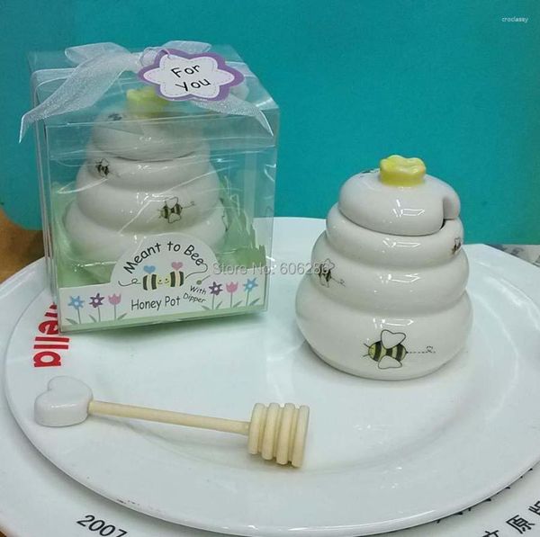 Vaisselle 40 pièces/lot en céramique abeille miel Pot bonbons mariage nuptiale douches bébé baptême fête retour cadeau Souvenirs fournitures