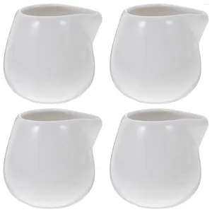 Dinnerware 4Pcs Mini Ceramic Creamer Coffee Milk Pitcher Serving Sauce