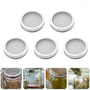 Dinware 5 pc's roestvrijstalen spruitkap kiemen potpot Practical Striner -deksels voor inblikken Jars Salad Kit Schermen