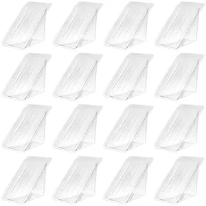 Vaisselle 50 pcs support de gâteau boîte d'emballage mini conteneurs en plastique triangle de transporteur de cupcake unique