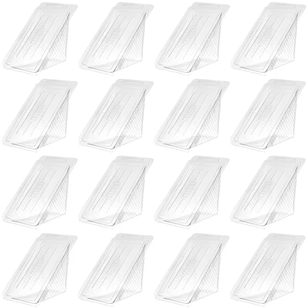 Vajilla 50 PCS Caja de embalaje Vasos de papel desechables Contenedor triangular Soporte para pastel Plástico