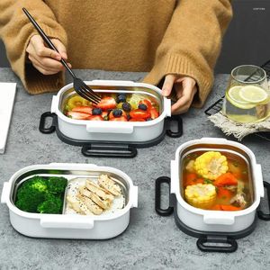 Vaisselle 600/1200ml conteneur boîtes à déjeuner séparé isolé en acier inoxydable ménage cuisine réfrigérateur pour la maison