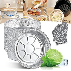 Linarey Aluminium Foil Air Fryer Liners Nit-Stick Round Round Oil-proof cijfer om te koken