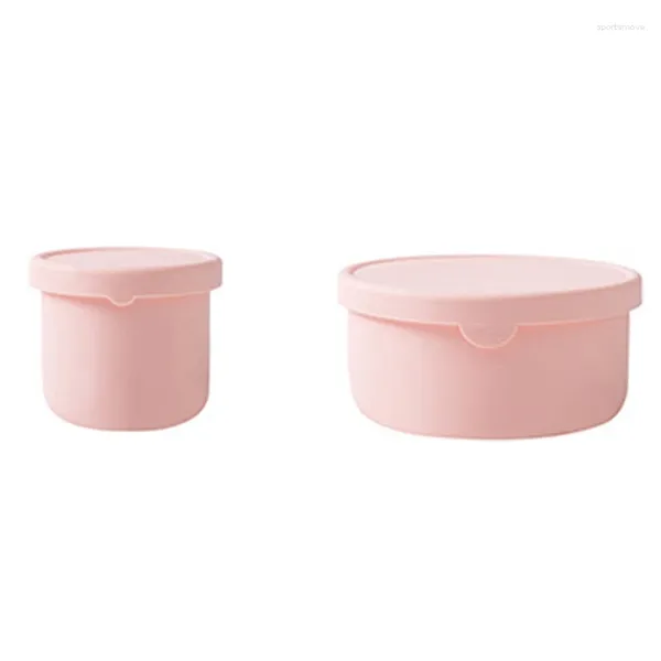 Vajilla BEAU-2PCS Contenedor de almacenamiento de silicona con tapa sellada para comida de fiambrera de cocina