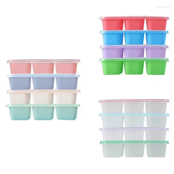 Vaisselle Bento boîte déjeuner adulte 4 pièces 5 compartiments récipient de préparation de repas pour enfants stockage réutilisable avec couvercle Transparent