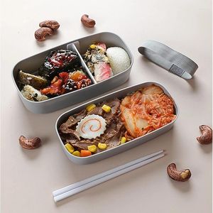 Boîte de bento de vaisselle pour les enfants de bureau enfants micro-ondes déjeuner à l'épreuve de la fuite à l'épreuve de table à double couche séparée