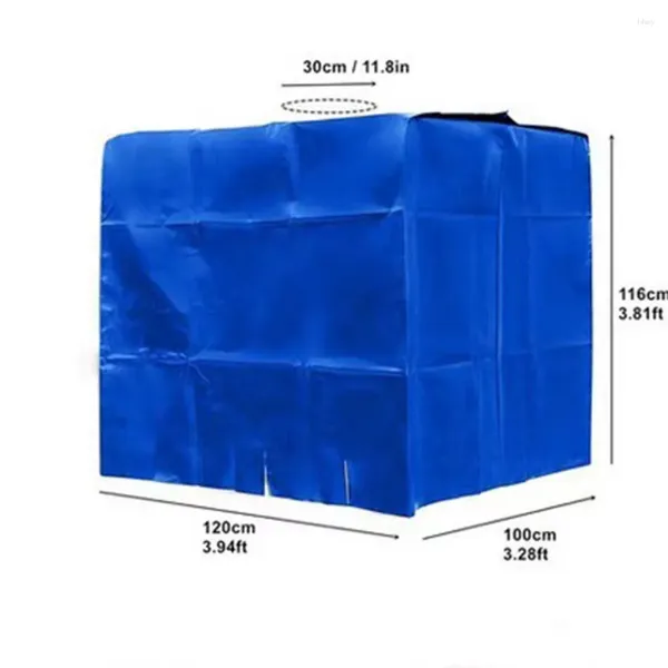Dîle Blue Rain Ewater Tank étanche et couverture à poussière 1000 litres IBC Conteneur en aluminium Foil Oxford Tissu UV Protection