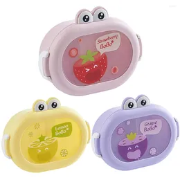 Dîne dessin animé Frog Bento Lunch Box laveur de lave-vaisselle avec 2 compartiments BPA Microwavable GRATUIT pour les filles pour filles