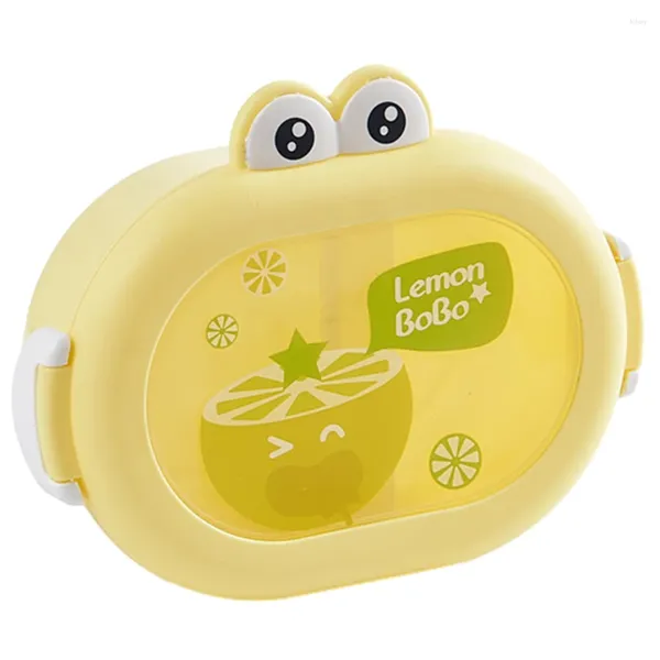 Cinebro de dibujos animados Frog Fug -Profect Lunch Container de frutas con 2 compartimentos Bento Bento BPA Microondas gratis para niñas niños niños