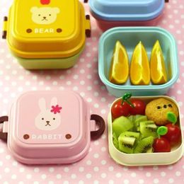 Serviesgoed cartoon gezonde plastic lunchbox magnetron oven bento dozen container kid kinderlunchbox