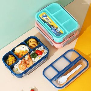 Servies Kind Draagbare Verzegelde Lunchbox Mesh Met Bestek Magnetron Veilige Opslagcontainer Kinderen Lekvrije Bento Snack