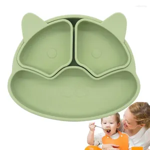 Servies Kindergerechten Baby Siliconen Sucker Bowl Bear Face Plate Servies Set Smile Retro Kids