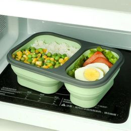 Caja de almuerzo de comparación de vajillas Capacidad de silicona Plegable Microondas Safe BPA gratis para portátil