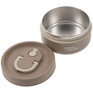 Vaisselle couverte bol à soupe nouilles isolées en acier inoxydable intérieur portable servant des bols mignons en métal Bento en acier avec couvercles riz Ramen