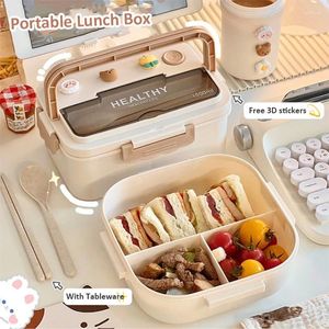 Servies schattig Bento Box Simple Portable Lunch for Kids Girls School Plastic Picnic Microwave Storage Containers Warmer