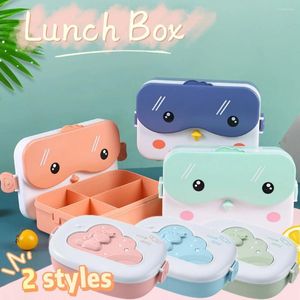 Vaisselle Mignon Bento Boîte À Lunch Réchauffeur D'école Récipient En Plastique Portable Pour Enfants Filles Pain Sandwich Compartiments Réchauffeurs De Nourriture