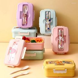 Dîne Boîte à lunch mignonne pour enfants garçons filles avec compartiments Bento Lunchbox School School Child Dowproof Thrown Children's Snack Boxes 2024