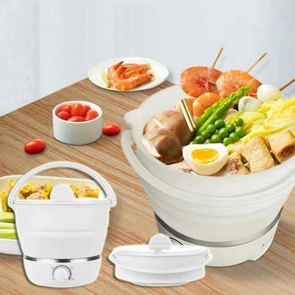 Vaisselle pliable cuiseur électrique Mini Pot vapeur Machine de cuisson pour dortoir nouilles voyage Camping Portable