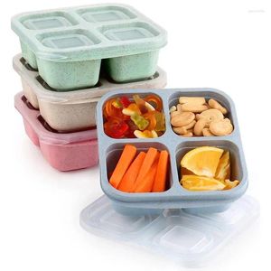Vaisselle boîte à déjeuner de conservation de la fraîcheur, conteneur de stockage de paille de blé, sac à Bento Portable pour enfants, école et bureau