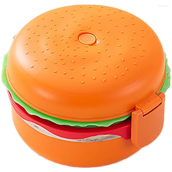 Vaisselle Hamburger boîte à déjeuner conteneurs en acier inoxydable avec couvercles boîtes à accessoires support léger étudiant étuis réutilisables Bento