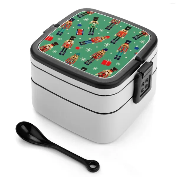 Cinacinio Nut Cascanueces Bento Box Box Almuerzo Container térmico 2 Capa Soldado Soldado Saludor Nía navidad