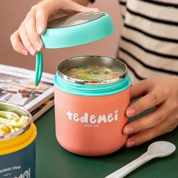 Récipient à soupe isolé, vaisselle, refroidisseur, tasse sous vide en acier inoxydable, boîte à déjeuner, pot chauffant de stockage