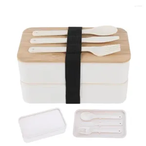 Dîne Japane Japanese Container Double couche Boîtes à lunch Coud en bois de grande capacité Microwavable Style for School