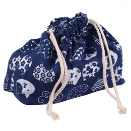Vaisselle japonaise cordon boîte à déjeuner sac corde approvisionnement coton lin sacs voyage fourre-tout femmes