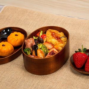 Dinware Japanse stijl reisdoos natuurlijke bento -dozen sushi houten kast gezonde keuken servies komcontainer lunch picknick opslag