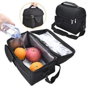 Dîne grande sac à lunch isolé thermal rangement cool bac enfant adultes hommes hommes imperméables organisation de cuisine