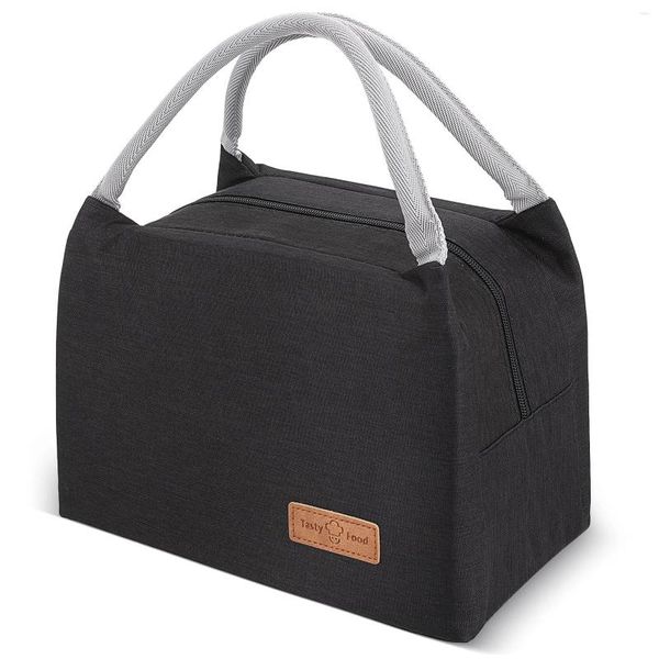 Sac à lunch pour la vaisselle Sacs noirs pour travailler grand aluminium feuille d'aluminium Men Organisateur Storage Oxford Tissu imperméable PORTABLE