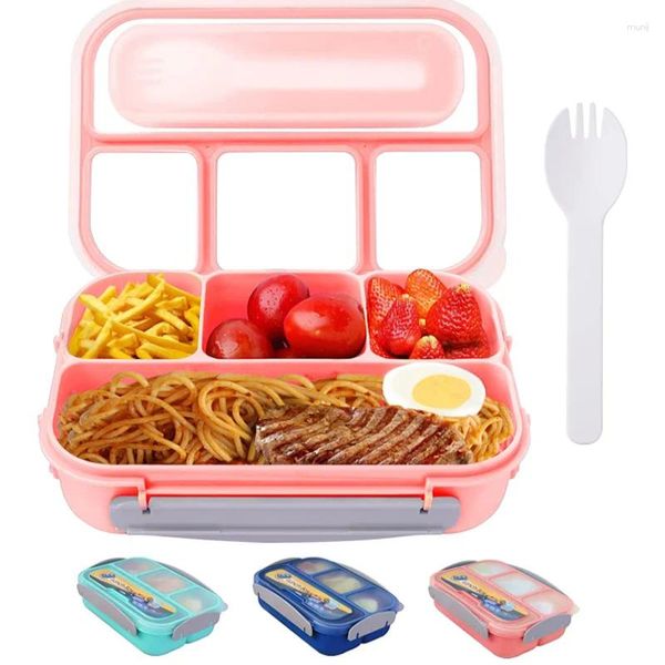 Boîte à déjeuner de vaisselle – Récipient anti-fuite de type Bento pour enfants, convient aux garçons et aux filles, sans BPA, passe au micro-ondes et au lave-vaisselle