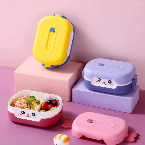 Vaisselle boîte à déjeuner Durable, Design de dessin animé, Bento anti-fuite, récipient isolant à Double couche pour enfants et adultes