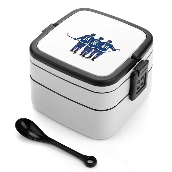 Vajilla Matthews Marner Rielly-Maple Leafs Caja Bento De Doble Capa Ensalada Picnic Portátil Rielly 16