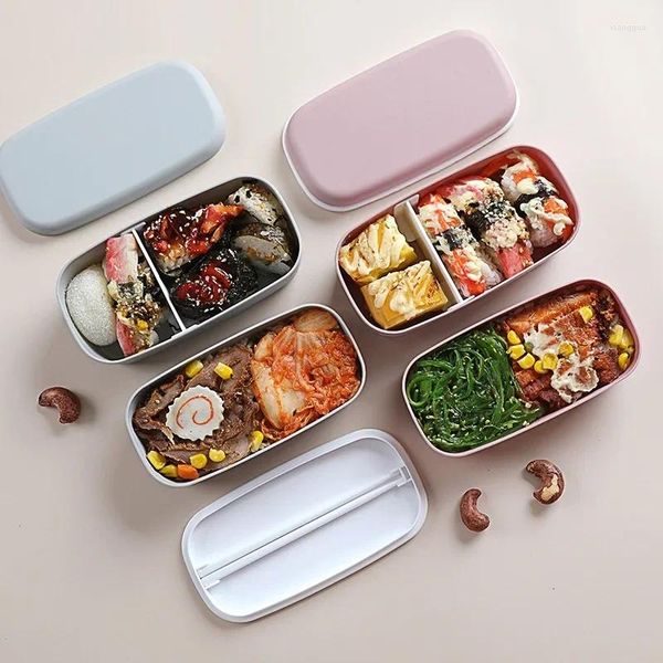 Caja de bento de plástico de microondas con comparación con compartimentos móviles Contenedor de frutas de ensalada Almuerzo portátil para niños