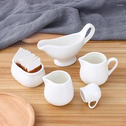 Mini pichet à lait en céramique avec poignée, vaisselle, expresso, café, crème, saucière de cuisine, pichet de service blanc