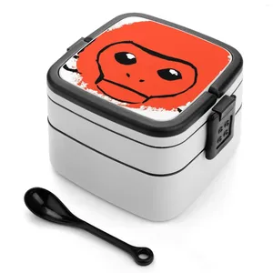 Dîne de serviette double couche bento box déjeuner salade singe orange gorille primate effronté drôle animal mignon