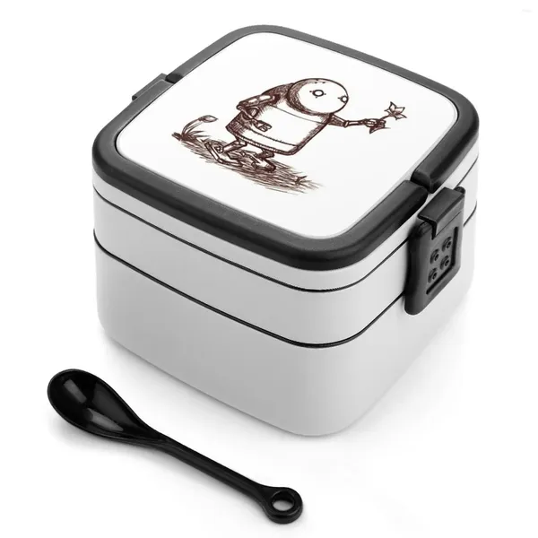 Dîne Nier Automata Robot Double couche Bento Box Portable Lunch For Kids School 2b Love Peace