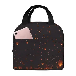 Dinware Paper Lantern Lunch Bag geïsoleerd met compartimenten herbruikbare draaggreep draagbaar voor kinderpicknickschool