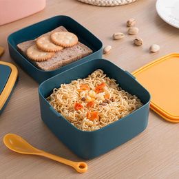 Vaisselle Portable 2 couches boîte à déjeuner saine conteneur four à micro-ondes boîtes à Bento avec couverts boîte à déjeuner de haute qualité