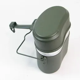 Servies voor een servies Portable 3-in-1 aluminium camping mess kit voor buitenreizen-hittebestendige handvat lichtgewicht en duurzaam