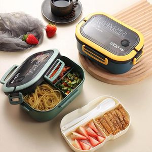 Vaisselle Boîte à lunch portable pour enfants Compartiments Micro-ondes Safe Bento Lunchbox Enfants Kid School Camping en plein air Pique-nique Conteneur