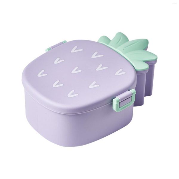Vaisselle boîte à déjeuner Portable pour enfants, facile à transporter, mignon en forme d'ananas, Fruits, bonbons, biscuits