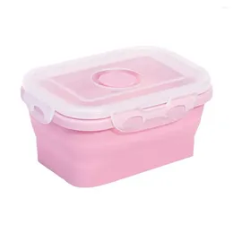 Boîte à lunch portable pour la vaisselle pliage en silicone léger pour la maison de l'école de bureau 350 ml / 800 ml de stockage de rangement