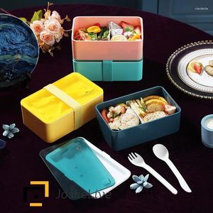 Servies Draagbare Lunchbox Japanse stijl Lunchbox Rechthoekige Opslagcontainer Student Volwassen Kantoor Familie Keuken