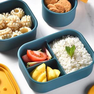 Servies voor een servies Draagbare verzegelde lunchbox kinderen lekbestendig bento snack met bestek magnetron veilige opslagcontainer