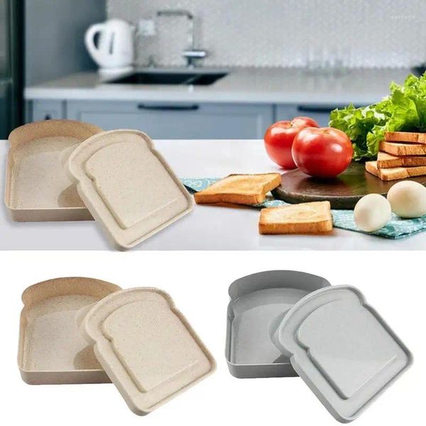 Vaisselle Portable pain grillé boîte à Sandwich blé paille bac à légumes forme conteneur ustensiles de cuisine pique-nique