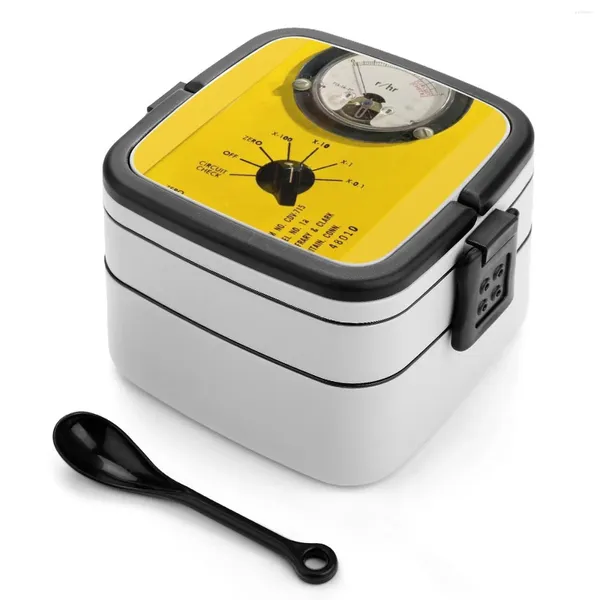 Vaisselle compteur Geiger radioactif Double couche boîte à Bento salade Portable pique-nique Rads