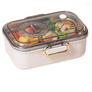 Serviesje Retro roestvrijstalen lunchbox Draagbare Bento Student Volwassenen Containers Kantoor School Eetzaal